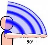 right upper arm raised above shoulder height