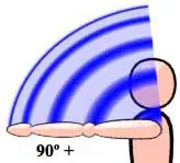 left upper arm raised above shoulder height